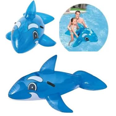 Imagem de Boia Infantil Inflável Gigante Baleia Azul Piscina Praia tamanho 1,57 