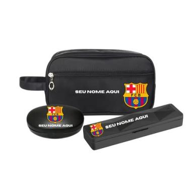 Imagem de Kit Bolsa Necessaire Estojo Personalizada Time futebol Nome - - Mormin