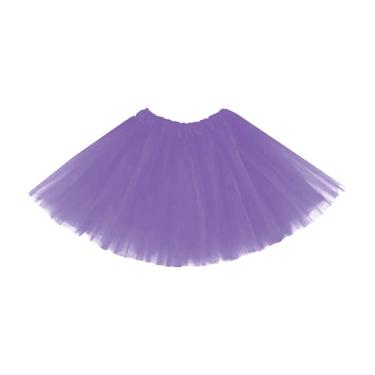 Imagem de Saia Tutu Infantil de Tule 30cm com Camadas para Festas e Ensaios Fotográficos Roxo Extra Festas