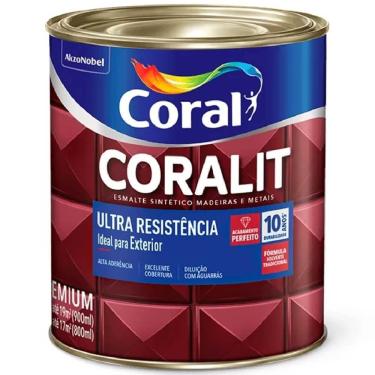 Imagem de Esmalte Sintético Coralit Ultra Resistência Fosco 900ML Branco Alta Proteção com Silicone Coral