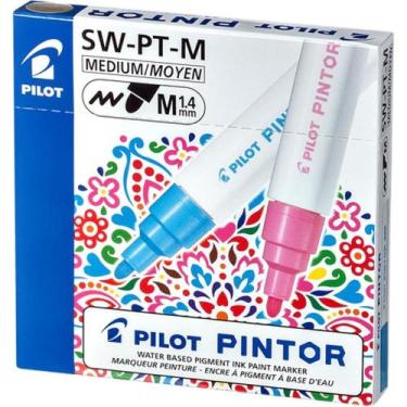 Imagem de Marcador Artístico Pintor SW-PT-M 1.4MM Branco Caixa com 6 Unidades - 