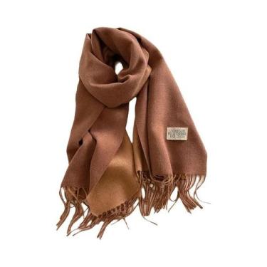 Imagem de Cachecol Feminino De Caxemira Quente Para Inverno, Estilo Coreano, Tri