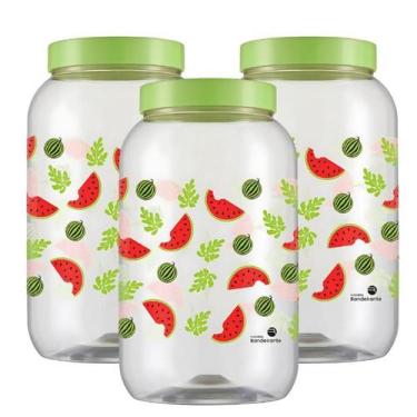Imagem de Kit 3 Potes Porta Mantimentos Decorado Organizador de Cozinha 3,6LT - 