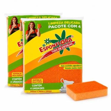 Imagem de Esponja Multiuso Dupla Face Limpeza Delicada Espuma De Poliuretano Kit