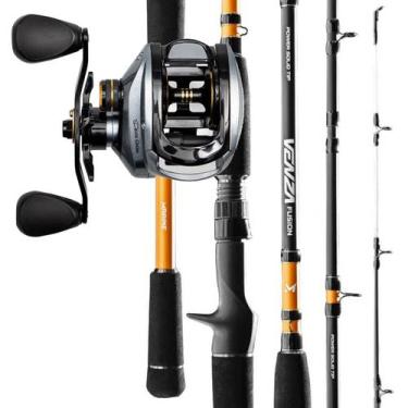 Imagem de Kit Pesca Bruta Carretilha Avanate Slim Vara Fusion Marine Lado da Man