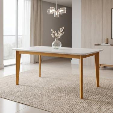 Imagem de Mesa de Jantar 6 Lugares Madeira Maciça Siera Marrom Cerejeira/Nevaska