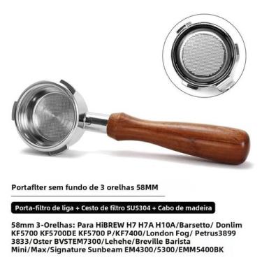 Imagem de Portafiltro Sem Fundo De 58mm Para Máquinas De Café Hibrew H7 H7a H10a
