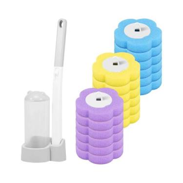 Imagem de Conjunto De Escova Sanitária Descartável Com Suporte E Kit De Limpeza 