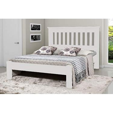 Imagem de Cama de Casal Texas de Madeira Maciça Tauari - Cor Branco