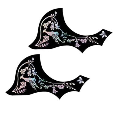 Imagem de Placa de raspar autoadesiva para guitarra NC 2 peças para guitarra acústica - Flor prata
