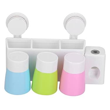 Imagem de Suporte para escovas de dentes, porta-escovas multifuncionais respirável com grande espaço para armazenamento e ventosa para banheiro doméstico