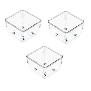 Imagem de Organizador de gaveta de cozinha Linus da InterDesign para utensílios, ferramentas, acessórios – 7,6 cm x 7,6 cm x 5 cm, transparente