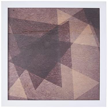 Imagem de Arte Maníacos Quadro decorativo com moldura caixa branca em Madeira - Triangulos Abstratos Escuros - 30x30cm