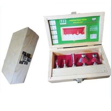 Imagem de Pontas para tupia jogo com 5 peças vermelho lee tools