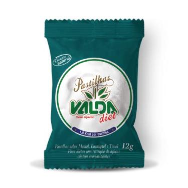 Imagem de Pastilhas Valda Diet com Eucaliptol, Mentol e Timol – Sem Açúcar (Sabor Menta) - Alívio Instantâneo - Kit com 12 Sachês de 12g
