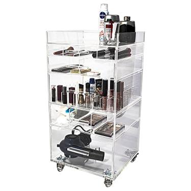 Imagem de Carrinho Acrílico Organizador de Maquiagem 5 Gavetas e Bandeja Superior N9