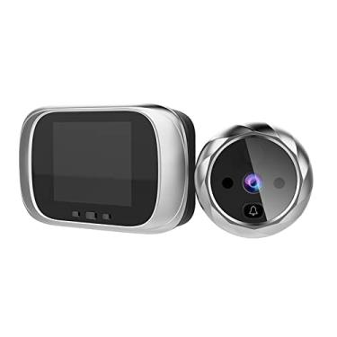 Imagem de yeacher Visualizador de porta digital câmera olho mágico campainha tela LCD de 2,8 polegadas com visão noturna sessão de fotos monitoramento digital de porta para segurança doméstica
