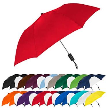 Imagem de Guarda-chuva de viagem compacto com fechamento automático STROMBERGBRAND UMBRELLAS, Vermelho, Tamanho Único