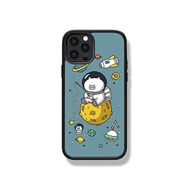 Imagem de Capa de telefone de silicone astronauta criativo dos desenhos animados para iphone 13 11 12 pro max 7 8 plus x xs xr se 2020 capa protetora antiderrapante, b, para iphone 7/8/se2020