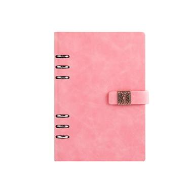 Imagem de Fivela Magnética Capa Dura A5 Caderno de Couro Bloco de Notas Pasta Anel Planejador Agenda Livro de Notas de Negócios Papelaria, chk, rosa, A5