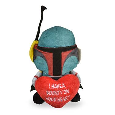 Imagem de Star Wars Brinquedo para cães Boba Fett Plush Squeaker | 9" Mandalorian Bounty on Your Heart Plush Squeaker Pet Toy | Brinquedo Star Wars para cães Boba Fett Bicho de pelúcia 22,88 cm
