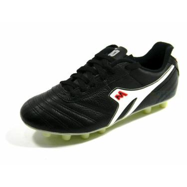 Imagem de Chuteira AZZURRA Campo couro pto/bco - Mathaus