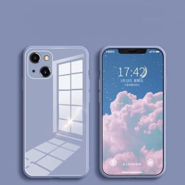 Imagem de Capa de telefone de vidro temperado quadrado de luxo para iphone 13 11 12 pro max mini xs xr x 7 8 plus se 2020 capa dura de silicone, cinza lavanda, para 13 pro max