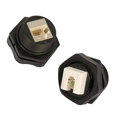 Imagem de Installerparts CAT 6 RJ45 Painel industrial blindado suporte chaveiro punchdown Jack IP67 à prova d'água, Preto, Single
