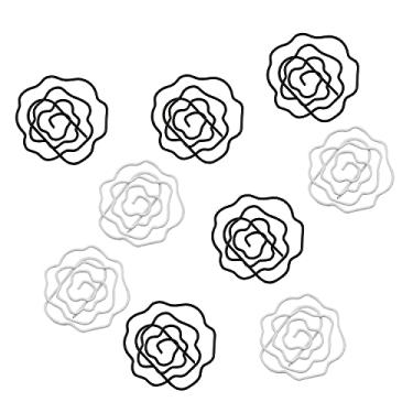 Imagem de YYANGZ 2 caixas, 24 peças, acessórios de escritório, clipes de papel em forma de rosa, clipes de papel grandes antiderrapantes acabamento liso fio de aço (preto + branco)