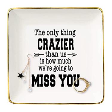 Imagem de Colega de trabalho saindo de presente de despedida - presentes de despedida para colegas - novo trabalho, presentes de bom adeus para chefe, mulheres, ela, amigos - suporte de joias de cerâmica bandej