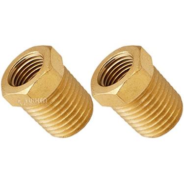 Imagem de Vixen Horns Encaixe redutor de rosca de latão NPT macho de 1/4" para tanques de trem/buzina de ar - pacote de dois acessórios VXA1418-2