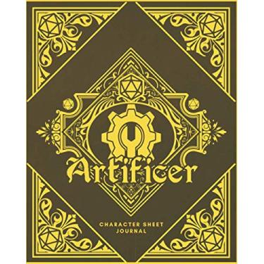 Imagem de Artificer Character Sheet Journal: DnD Notebook With 50 Character Pages and 100 Mixed Pages (Lined, Graph, Hex & Blank)For Role Playing Fantasy Games ... Create Characters, Maps, Plans, Spell & More