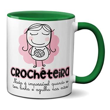 Imagem de Caneca Crochêteira Nada É Impossivel Com Linha E Agulha (Verde)