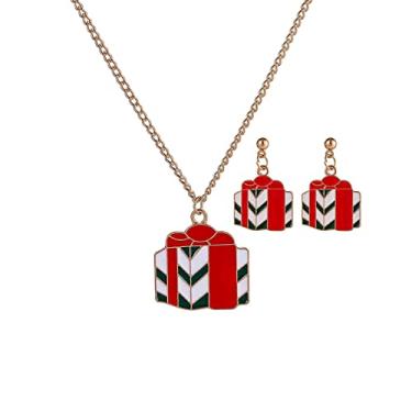 Imagem de CNBPIC Natal Papai Noel Colar Brincos Árvore Alce Ano Novo Joias Presente