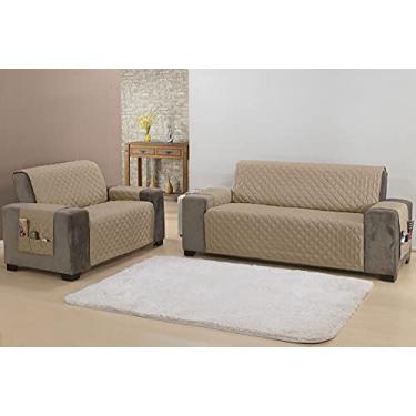 Imagem de Protetor de Sofá Classic 2 e 3 Lugares King Matelado Face Única Cáqui