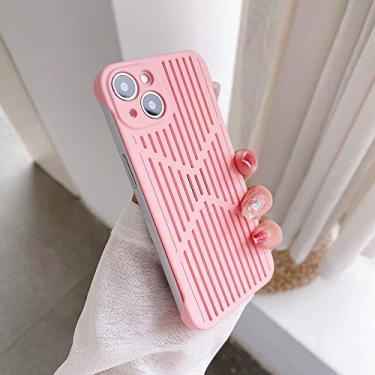Imagem de Estojo de dissipação de calor respirável ultrafino ultrafino sem moldura para iPhone 13 12 11 Pro Max Capa de plástico rígido Candy Color, rosa, para iPhone 11 ProMax