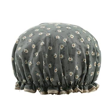 Imagem de Touca De Banho De Banho Chapéu De Banho Com Banda Elástica De Dupla Camada Reutilizável À Prova D'água Para Chuveiro De Salão De Spa