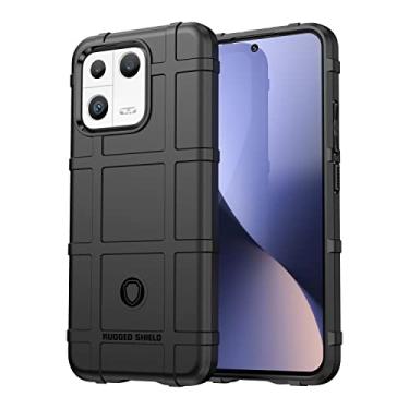 Imagem de Caso de capa de telefone de proteção Estojo de silicone resistente à prova de choque para Xiaomi 13, capa protetora com forro fosco (Color : BLACK)