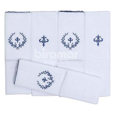 Imagem de Biramar Baby Conjunto 5 Fraldas Para Bebê Cremer Luxo Bordado Versailles Marinho