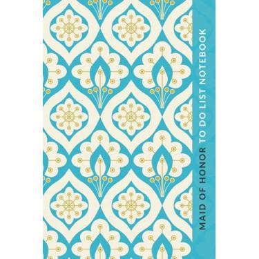 Imagem de Maid of Honor To Do List Notebook: Abstract Peacock Pattern - Tan Pastel Blue Yellow Art Theme / Checklist Planner / Event Planning Journal / Wedding ... of Honor from Bride / Cute Card Alternative