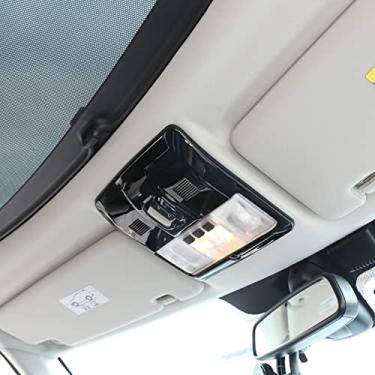 Imagem de JIERS Para Land Rover Discovery 4 LR4 2010-2016, acabamento de moldura de luz de leitura frontal de teto de carro ABS preto brilhante acessórios interiores para automóveis