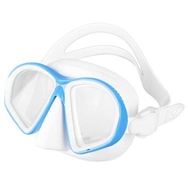 Imagem de Óculos de Natação para Crianças, óculos de Mergulho Com Pressão Ocular Difusa para Evitar Vazamento de água Lente de Vidro de Alta Definição Vedação Forte para Mergulho Com Snorkel (Azul)