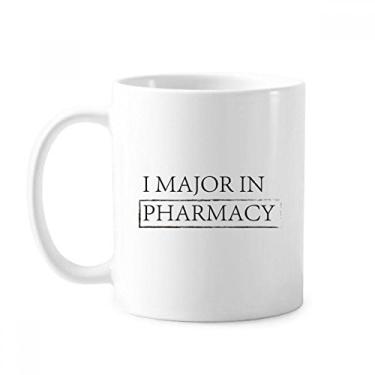Imagem de Caneca clássica com citação I Major In Pharmacy Caneca de cerâmica branca presente com alças 350 ml