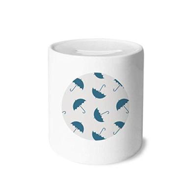 Imagem de DIYthinker Guarda-chuva azul para chuva, nuvem, dinheiro, porta-moedas de cerâmica, presente de cofrinho