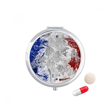 Imagem de Caixa de comprimidos com bandeira da França Country City, porta-comprimidos, recipiente para armazenamento de medicamentos