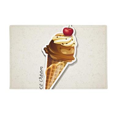 Imagem de DIYthinker Cereja chocolate doce sorvete cone tapete antiderrapante tapete para porta de banheiro