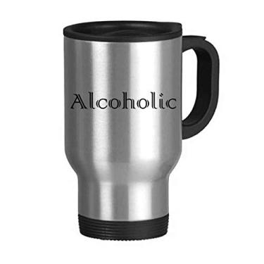 Imagem de Palavra elegante Alcoólica Art Deco Presente Moda Viagem Caneca Flip Tampa Aço Inoxidável Copo Carro Tumbler Thermos