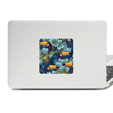 Imagem de Adesivo de vinil para laptop com padrão contínuo quadrado de pássaro orquídea decoração de policarbonato