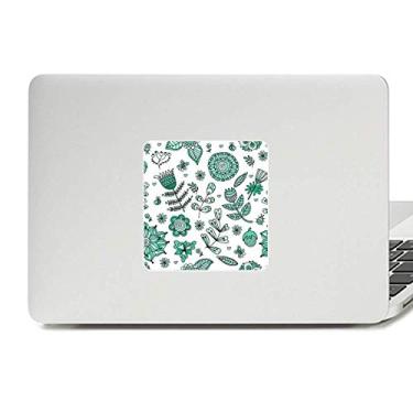 Imagem de Adesivo de vinil para laptop com folhas de desenho de folhas verdes para decoração de PC