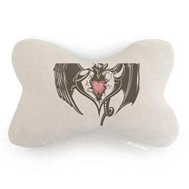 Imagem de DIYthinker Almofada de apoio de cabeça para decoração de pescoço Broken Armor Love Heart Asas Enormes
